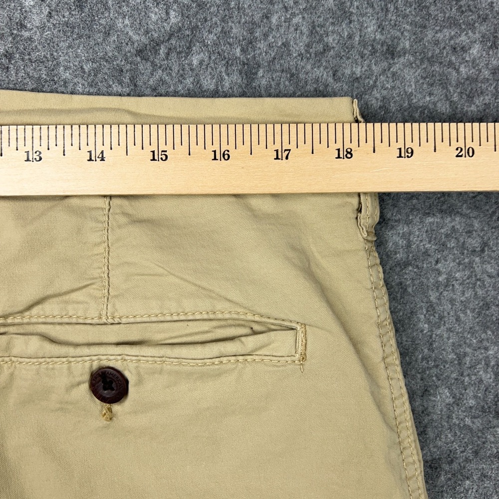 American Eagle Pants Mens 34x34 Tan Khaki Relaxed‎ Straight Chino Cotton Classic - Picture 10 of 12